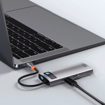 Baseus Metal Gleam Series multifunctional USB HUB 5in1 USB Type C PD 100W HDMI gray (WKWG020013)