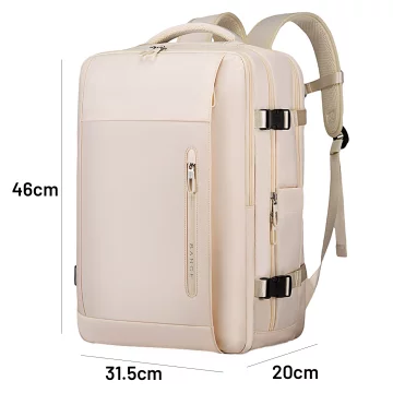 Bange voděodolný batoh na 15,6" notebook, městský cestovatel, 45x30x16 cm, do práce, do letadla, pánské, dámské, s USB portem Černá