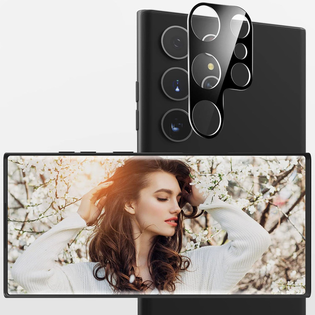 Sklo pre šošovku fotoaparátu Samsung Galaxy S24 Ultra 3D tvrdená plná ochrana celej šošovky čierne sklo