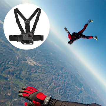 Sportovní úvazek Alogy Hrudní držák na kameru, GoPro kamery, univerzální telefon Black