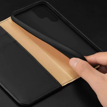 Dux Ducis Hivo protective case for Samsung Galaxy S23 flip cover wallet stand RFID blocking brown