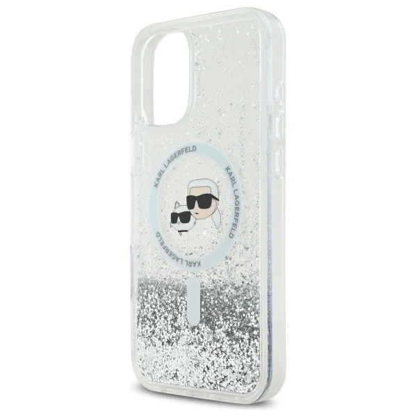 Etui Karl Lagerfeld pro iPhone 16 Plus 6,7" Magsafe Hardcase Transparent Liquid Glitter Karl