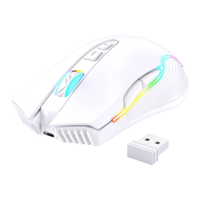 Onikuma CW905 RGB 3600 DPI Kabellose Gaming-Maus Weiß