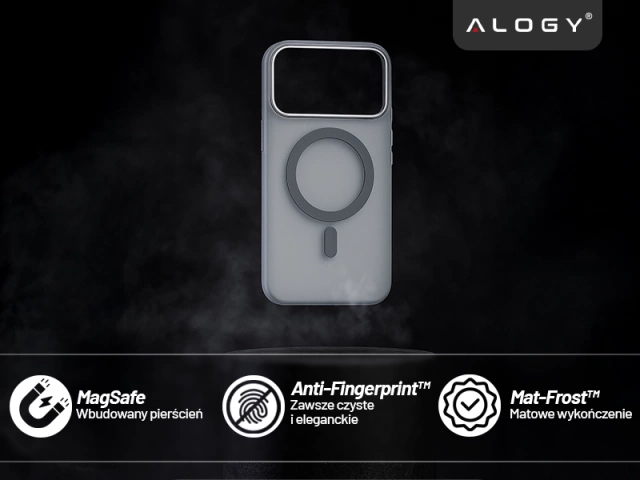 Case for Apple iPhone 16 Pro Max Alogy MagSafe Hybrid Matte Case with Lens Protection Black