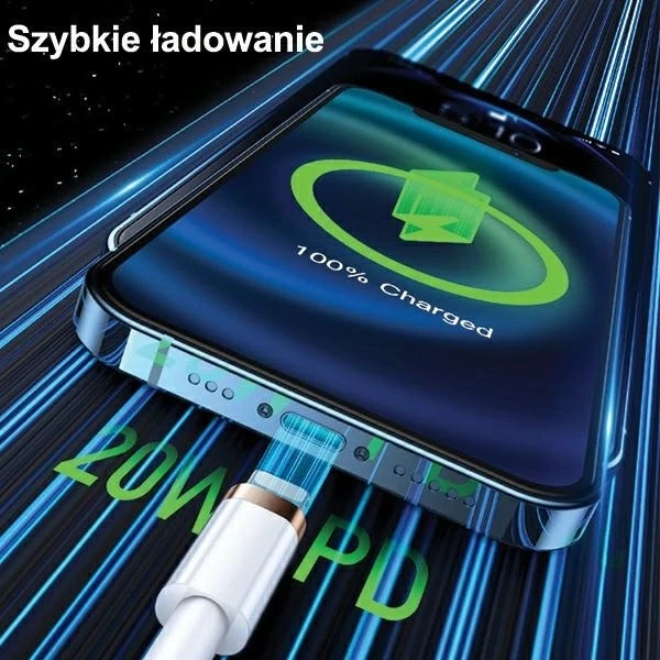 USAMS Kabel U63 USB-C na Lightning 1,2m 20W PD Fast Charge černý