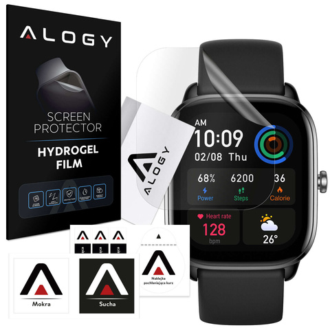 2x ochranná fólie na chytré hodinky Alogy Hydrogel pro Xiaomi Amazfit GTS 4 Mini