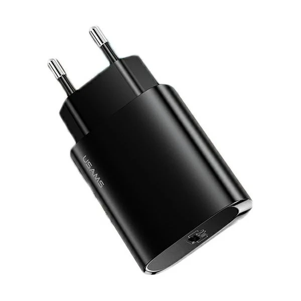 USAMS Nástěnná nabíječka 1x USB-C T39 20W (pouze hlava) PD3.0 Fast Charging černá/černá CC131TC01 (US-CC131)