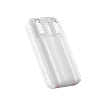 Baseus Comet Series Powerbank mit Display 20000 mAh 22,5 W – weißes USB-A/USB-C-Kabel