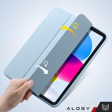Sklenené puzdro pre Apple iPad 10. generácie. 10,9" puzdro na tablet 2022 Alogy Smart Case držiak na ceruzku modrý