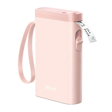 Nelko P21 Bluetooth USB-C termální tiskárna štítků růžová
