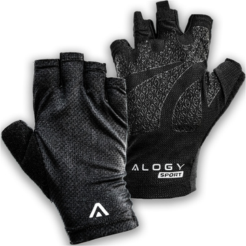 Cyklistické rukavice M krátké bezprsté pánské dámské Unisex sportovní cyklistické rukavice na MTB Gravel Kross Alogy Black
