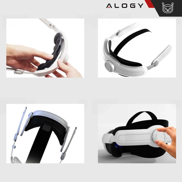 Regulowana Opaska Pasek wymienny do Meta Quest 3 Alogy Elite Strap Biały