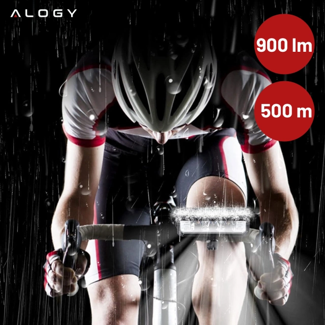 Světlo na kolo přední halogenové LED osvětlení na kolo na řídítka předního kola Mocna 900lm Alogy 610 černá