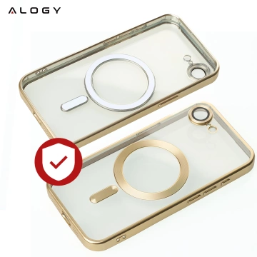 MagSafe Case for Apple iPhone 16 Pro Max Alogy Glamour Luxury Ring Case Gold-Transparent