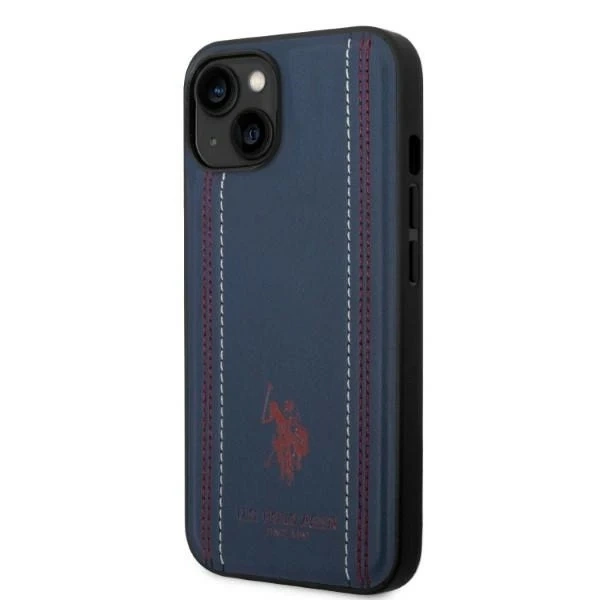 US Polo USHCP14SPFAV iPhone 14 6,1" granatowy/темно-синій шкіряний шов