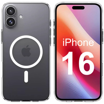 Скляний чохол для iPhone 16 Spigen Liquid Crystal Mag Magsafe protective cover phone case Clear