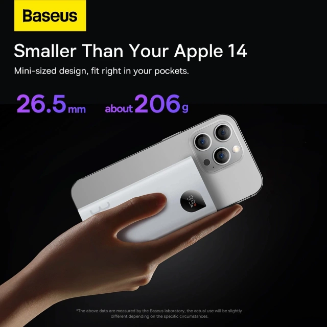 Baseus Adaman2 Powerbank with Digital Display 2x USB-A / 1x USB-C 10000mAh 30W - White