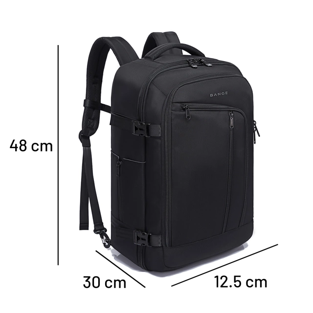 Bange Waterproof Backpack for Laptop 15.6" City Travel 45x30x16 cm for Work Airplane Men's Women's with USB Port Black