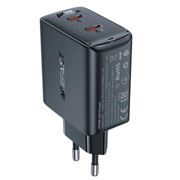 Зарядний пристрій Acefast A49 Black GaN 35W PD 2x USB C - швидкий та безпечний