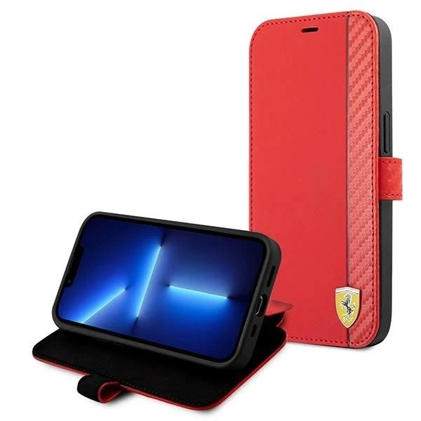 Чохол для телефону Ferrari iPhone 13 mini 5.4" red/red book On Track Carbon Stripe