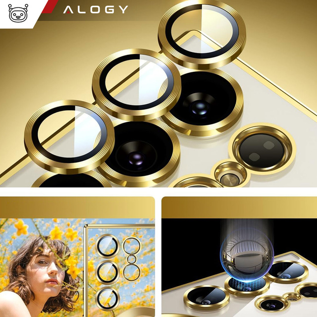 Case for Samsung Galaxy S24 Ultra Mag Safe Glamor Case Ring Housing Camera Protection Alogy Gold Transparent