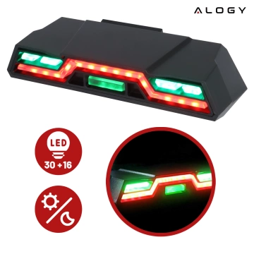 Fahrradrücklicht für das Heck des Fahrrads, LED-Beleuchtung, Rücklicht, rotes Aluminium, wasserdicht, IPX4, 50 lm, Alogy