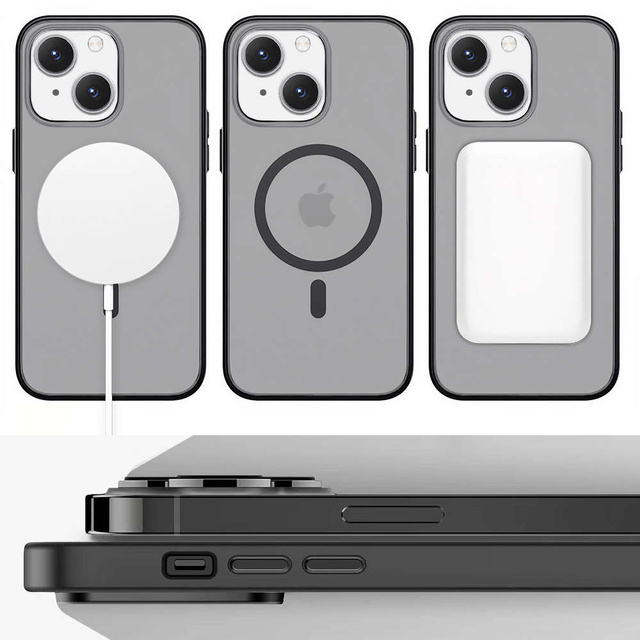 Alogy MagMat Matte Phone Case for MagSafe Protective Cover for Apple iPhone 14 Plus Black Glass