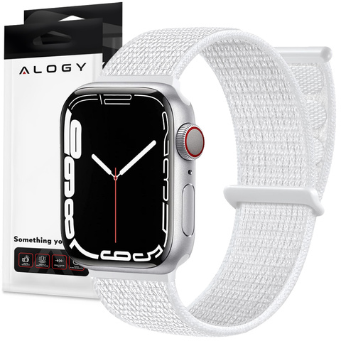 Alogy Nylon Strap with Velcro for Apple Watch 1/2/3/4/5/6/7/8/SE/Ultra (42/44/45/49mm) White