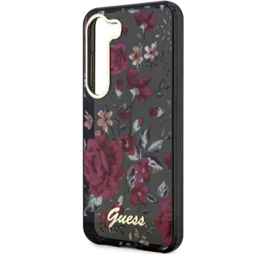 Etui Guess GUHCS23SHCFWSA do Samsung Galaxy S23 zielony/kaki pevné puzdro Flower Collection