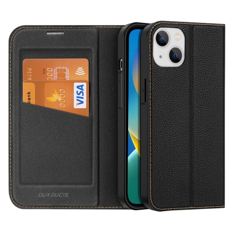 Pouzdro Dux Ducis Skin X2 pro iPhone 14 Plus pouzdro s magnetickou klapkou černé