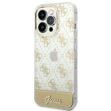 Etui Guess GUHCP14XHG4MHG für Apple iPhone 14 Pro Max 6,7" złoty/gold Hardcase 4G Pattern Script