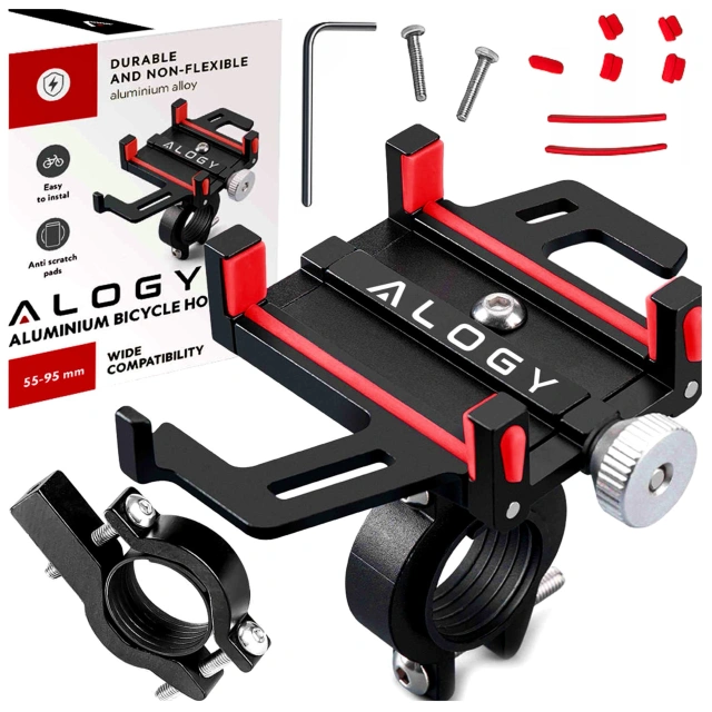 Alogy Bike Phone Phone Holder 55-95mm for Bicycle Bike Motor Scooter Чорний