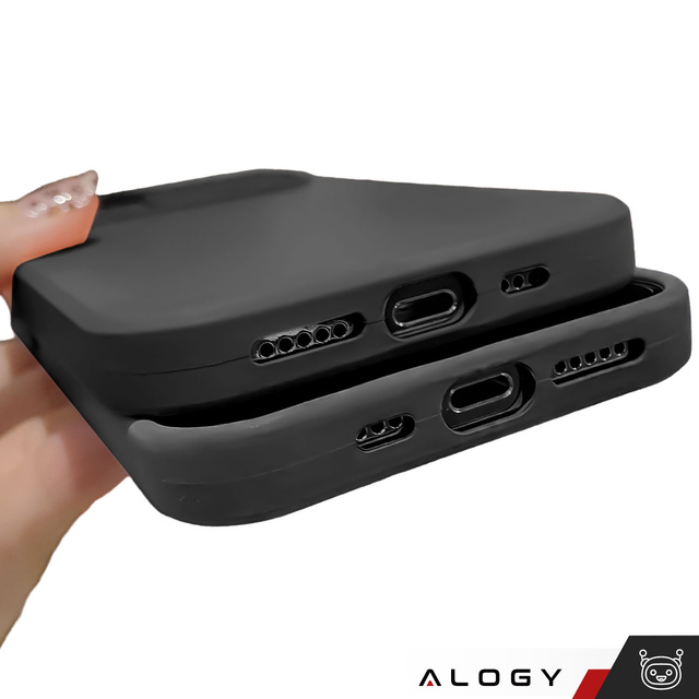 Чохол для iPhone 15 Plus Slide Case з кришкою для об'єктива, корпусом для камери, чорний матовий Alogy Soft Matt