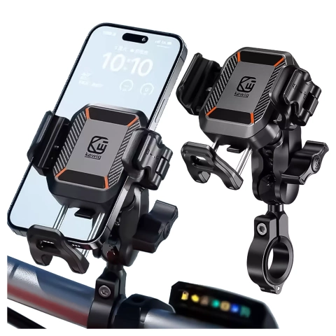 KEWIG M11B motorcycle phone holder with Qi QC 3.0 15W charger Black