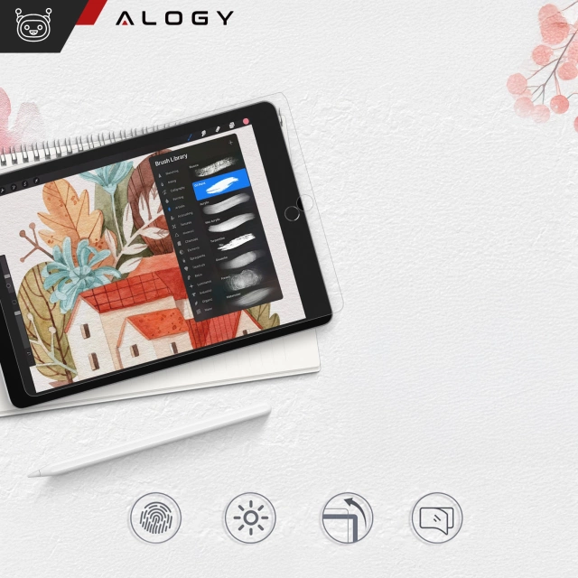 Матове загартоване скло для Apple iPad 10.2 Gen. 7/8/9 Alogy Matte Paper-like захисне скло з монтажною рамкою