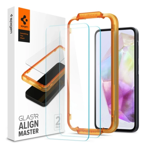 Tvrdené sklo Spigen Alm Glas.tR 2-balenie pre Samsung Galaxy A35 5G Clear