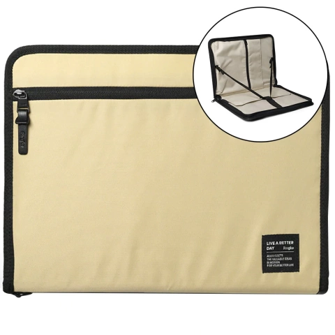 Ringke Smart Zip Pouch univerzální pouzdro na notebook, tablet (do 13''), stojánek, taška, organizér, béžová