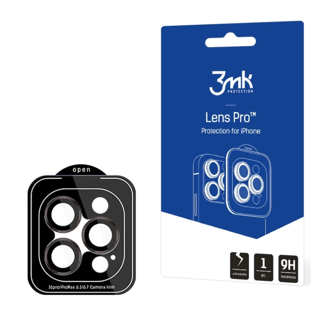 Sklo pro Apple iPhone 16 Pro / 16 Pro Max Camera Protector Lens 3mk Lens Protection Pro Titanium Grey Protective Cover