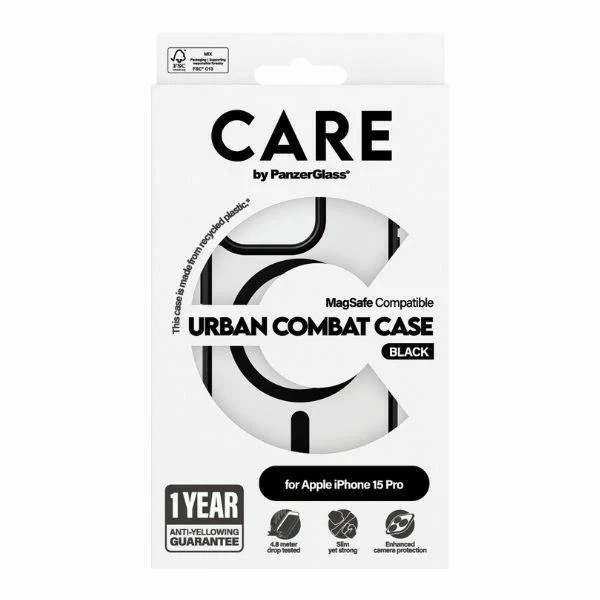 iPhone 15 Pro 6.1" CARE by PanzerGlass Urban Combat Case MagSafe Black