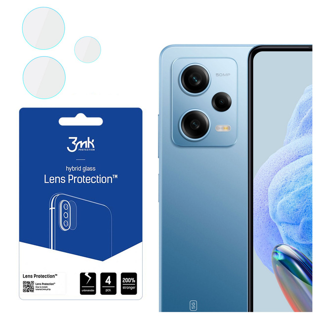 Hybridné sklo na objektív telefónu 3mk Lens Protection set pre Xiaomi Redmi Note 12 Pro/ 12 Pro Plus (4ks)