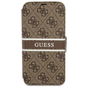 Guess GUBKP13S4GDBR iPhone 13 mini 5,4" hnědá / hnědá kniha 4G Stripe