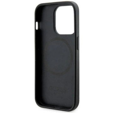 Obal na telefón Guess GUHMP14LHGCFSEK pre Apple iPhone 14 Pro 6,1" čierny/čierny pevný obal GCube Stripes MagSafe