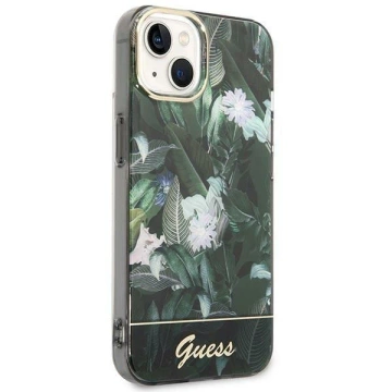 Etui Guess GUHCP14SHGJGHA do Apple iPhone 14 6,1" zielony/zelené pevné puzdro Jungle Collection