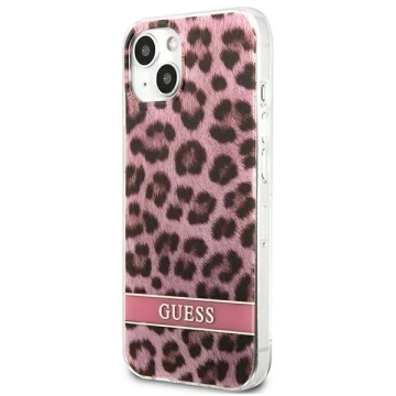 Guess GUHCP13SHSLEOP iPhone 13 mini 5,4" růžové / růžové pevné pouzdro Leopard