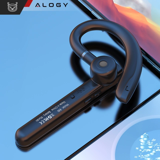 Alogy Bluetooth Earphone for Phone Waterproof IPX4 for Calls Black
