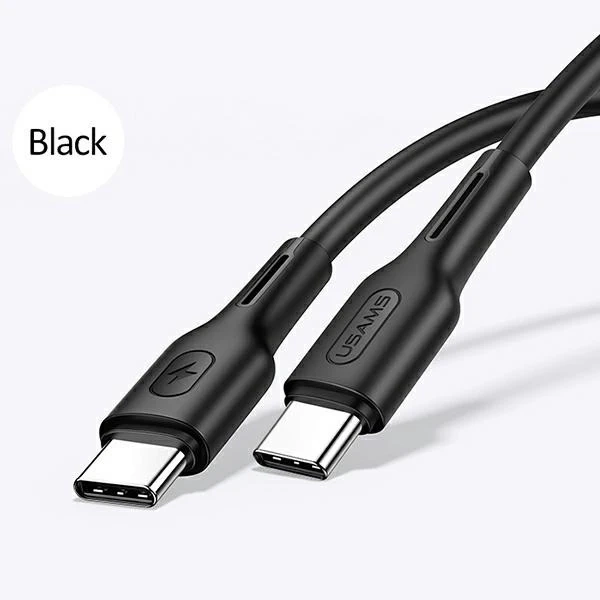 USAMS Cable U43 USB-C to USB-C 100W PD Fast Charge 5A 1.2m чорний