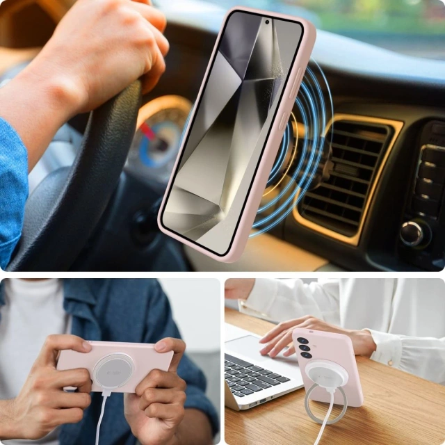 Etui do Samsung Galaxy S25 Tech-Protect Liquid Silicone MagSafe Pink Pearl