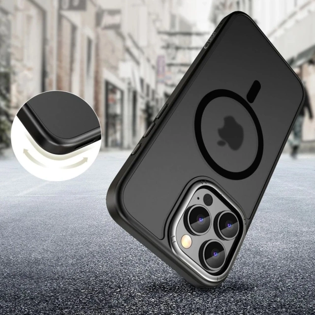 Etui iPhone 16 Pro MagEdge MagSafe Case Cover Matte Black/GunMetal