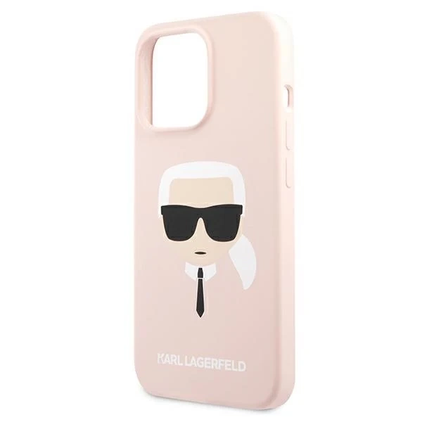 Etui Karl Lagerfeld KLHCP13XSLKHLP для iPhone 13 Pro Max 6,7" рожевий твердий чохол Силіконова голова Карла