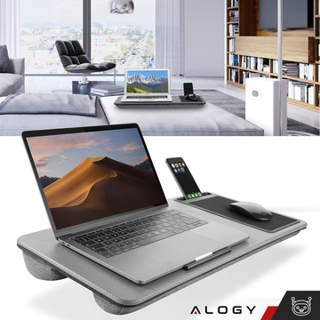 Laptop table stand phone holder mouse pad for bed Alogy portable desk with pillows